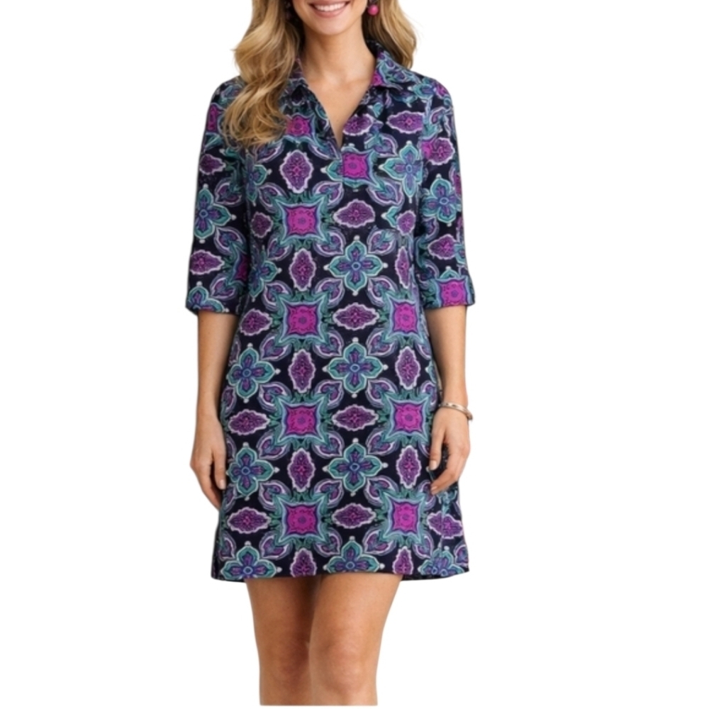 Sz XS Jude Connally "Michelle" Collared Tunic A-line Dress